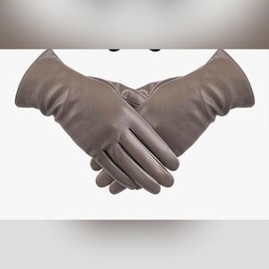 Womens Khaki Gloves for Cold Weather Wool Lined, Winter Gloves Touchscreen Large